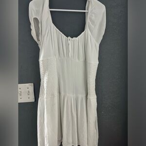 Hollister White Smocked Dress